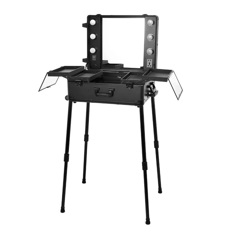 

profelssional makeup beauty Lighting Rolling travel trolley light make up case