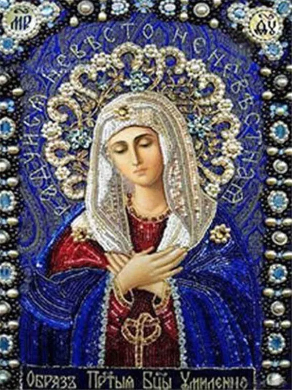 LZAIQIZG Алмазная мозаика полная дрель квадратная икона религия алмазная живопись Богородица вышивка стразами с бриллиантами