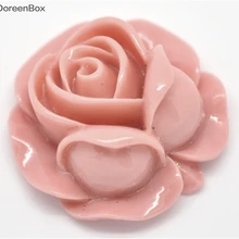 Doreen Box прекрасный 20 розовый смолы розы украшения ювелирных изделий фурнитура 27x27 мм(B15637