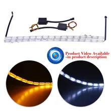

2xCar Styling16 LED Knight Rider Strip LED Daytime Running Light Turn Signal LightS Flowing Yellow Steady Crystal Bar DRL Lamp
