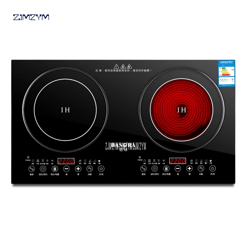 Electric Cooktop Built-in Ceramic Hob with Touch Control Induction Cooker Ceramic Plate Black C23 