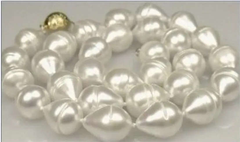 

HOT## Wholesale FREE SHIPPING >>> NEW 18 11-14MM AKOYA AAA REAL WHITE BAROQUE PEARL NECKLACE