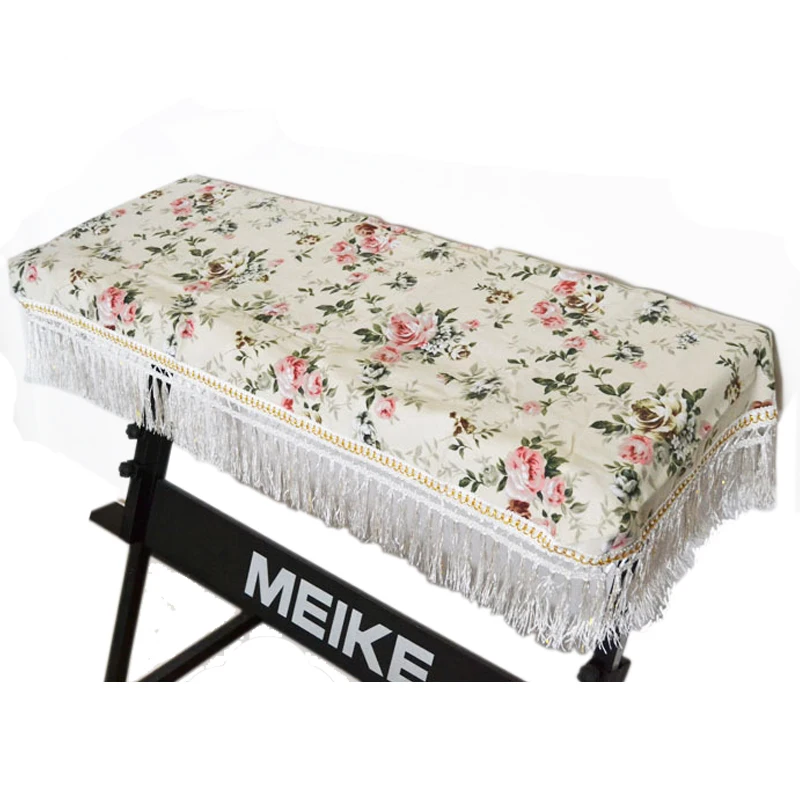 Wholesale Countryside Style Dustproof Piano Covers With Tassel  61 keyboard Electronic Piano Universal Cover (1)