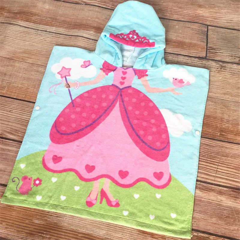 Детское пляжное полотенце с капюшоном и рисунком, супер впитывающее банное полотенце, полотенце для бассейна, детский халат, накидка Toalha