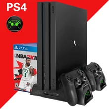 PS4/PS4 Slim/PS4 Pro контроллер Зарядное устройство консоль вертикальная подставка вентилятор охлаждения зарядная станция для SONY Playstation 4