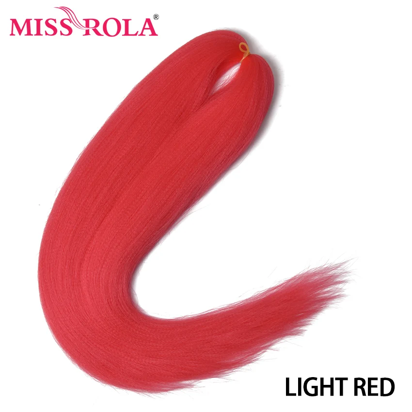 Miss Rola 24 Inches100 g Yaki прямые синтетические волосы для наращивания предварительно растянутые вязанные крючком огромные косы канекалон плетение волос - Цвет: P18/22
