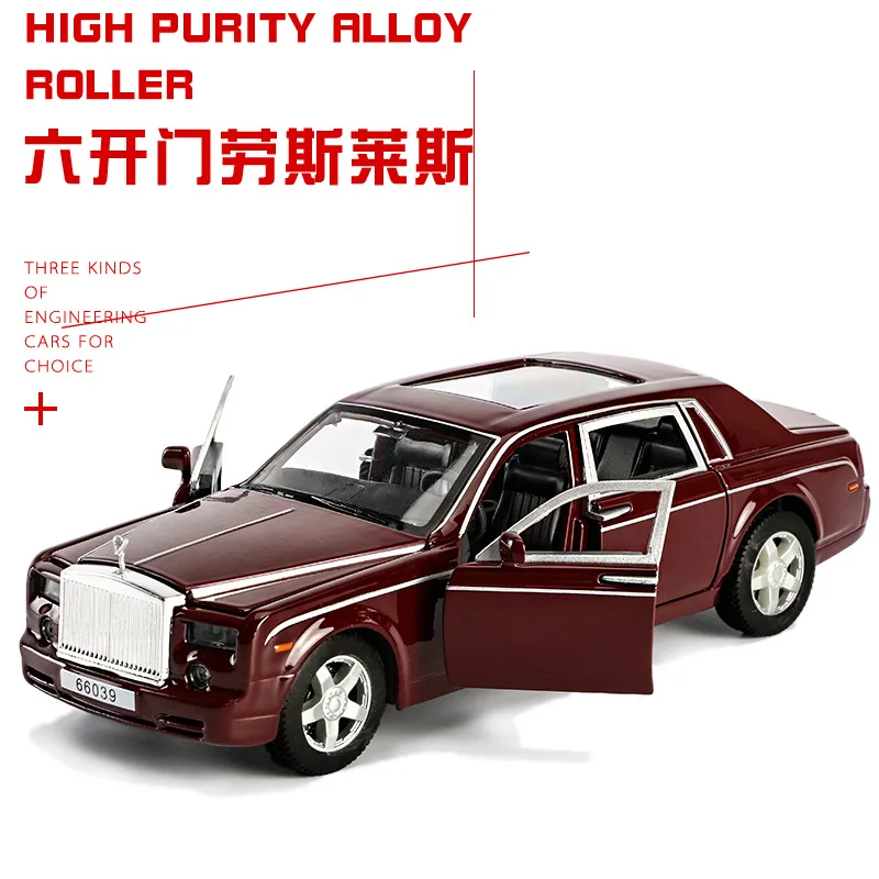 

Alloy 1:32 Model Phantom Car Models Sound Light Boy Toys Car 6 Open Doors Kid's Toy Simulation Engine Power Sound and Car Trunk