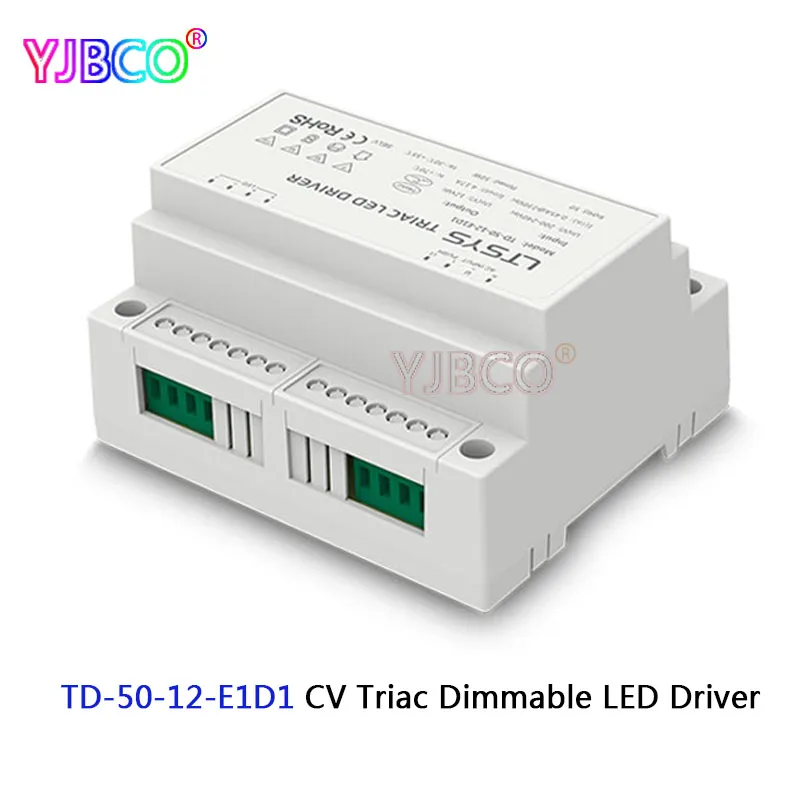 

200-240VAC input,Output 50W 12VDC 4.2A TD-50-12-E1D1 constant voltage Triac Dimmable intelligent LED Driver Triac Push Dim