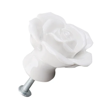 

KSOL 8 x handle button White Rose decoration door drawer furniture