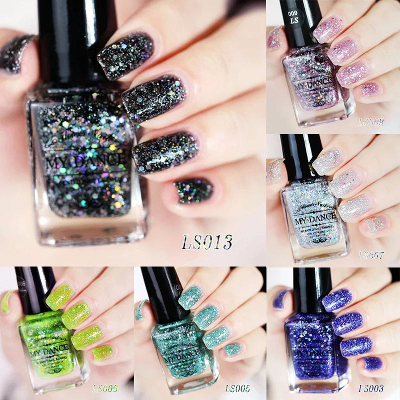 

16Colors Holographic Nail Polish Pure Print Stamping Polish Nail Art Shimmer DIY Nail Art Varnish Glitter Nail Polish TSLM1