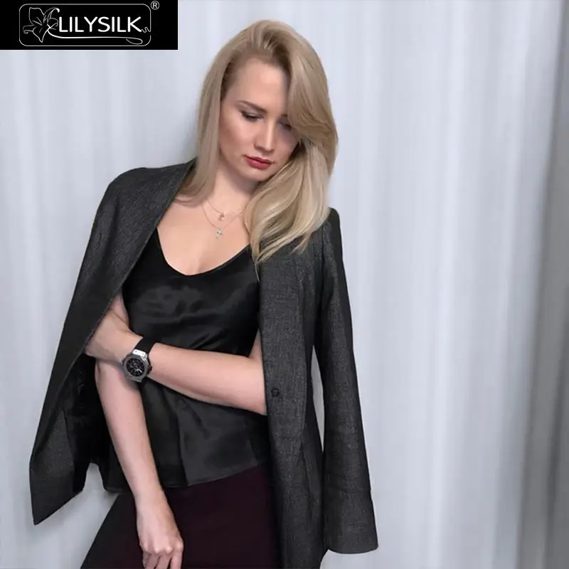 LilySilk Топ Майка Женский Шелковый Камзол 100 Натуральная чистый шелковицы 19 мм V