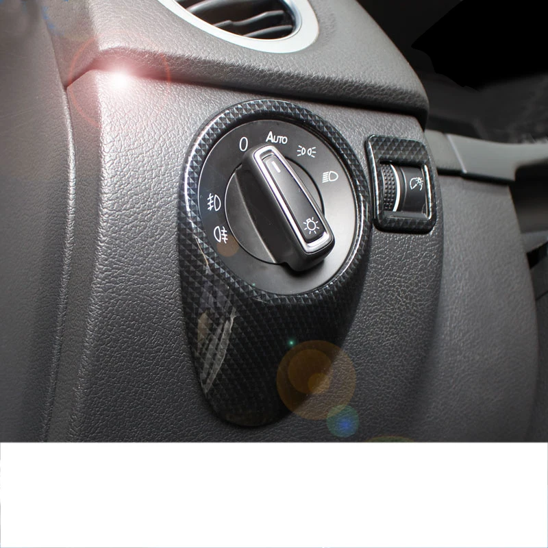 

lsrtw2017 carbon fiber abs car headlight adjuster trims decoration for volkswagen tiguan 2007-2017 2016 2015 2014 2013 2012 2011