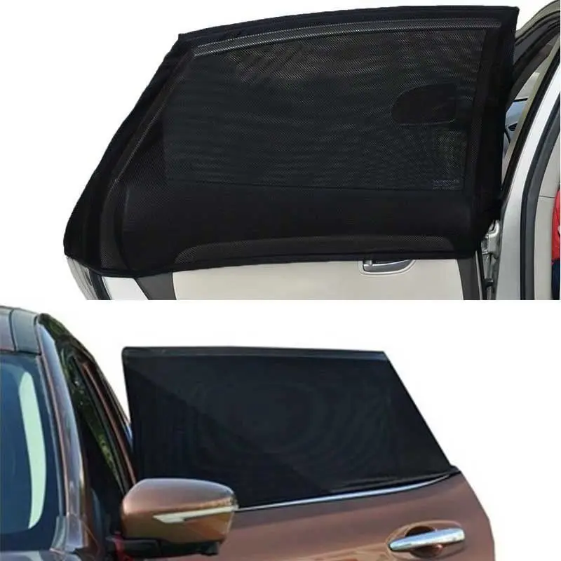 JX-LCLYL 2pcs Car Rear Side Window Mesh Sun Visor Shade Cover Shield UV Protector