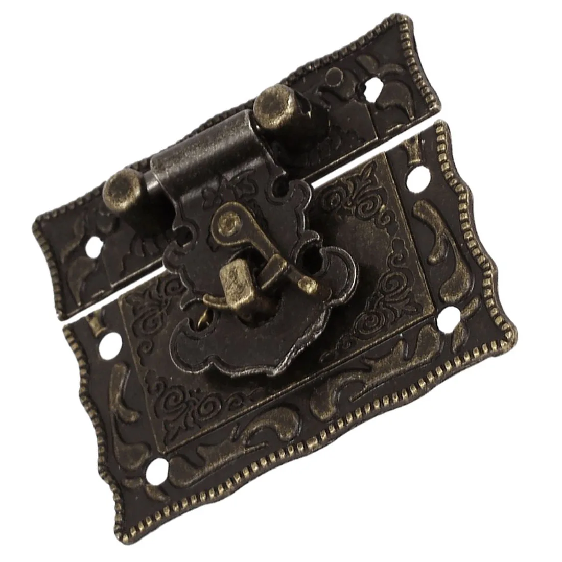 

Promotion! Wood Case Chest Box Rectangle Clasp Closure Hasp Latches Bronze Tone