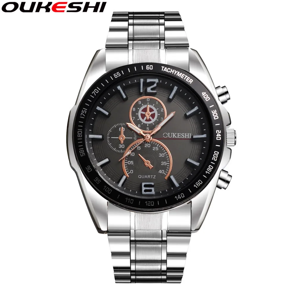 

OUKESHI Brand Fashion Business Men Watches Casual Stainless Steel Quartz Wrist Watches Relogio Masculino Clock