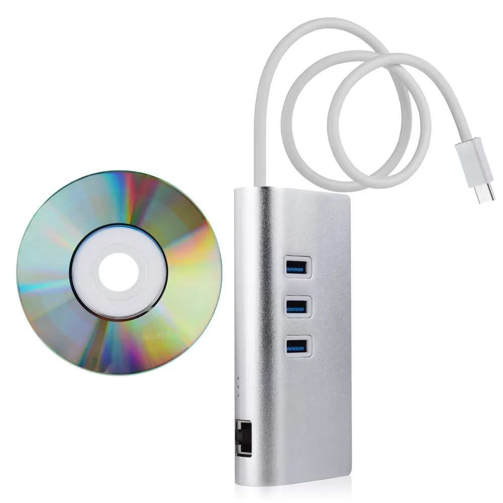 TypeC USB 3.1 Hub High Speed Ultra-thin Type-c Male to Multiple 3 Port Ethernet Port Hub Adapter for New Macbook Tablet Laptop