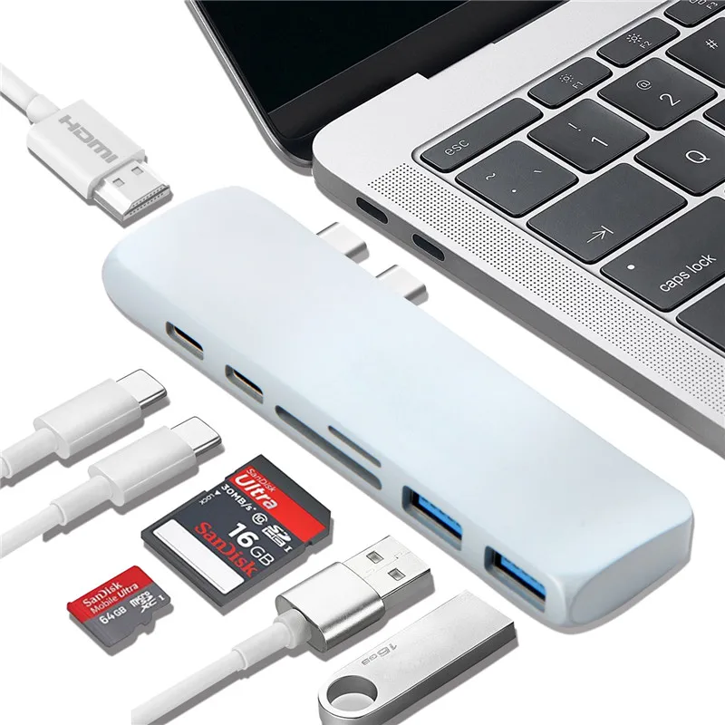 Best Buy 7 In 1 Thunderbolt 3 Dual Usb31 Type C Adapter Usb C To