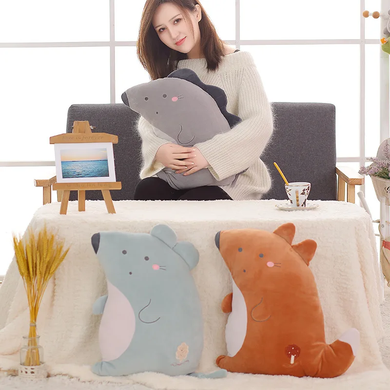 

New Plush Doll Sleeping Pillow Cute Kawaii Soft Children Birthday Gift Girl Fox Filled Animal Doll Fox/Hedgehog/Rat 45cm