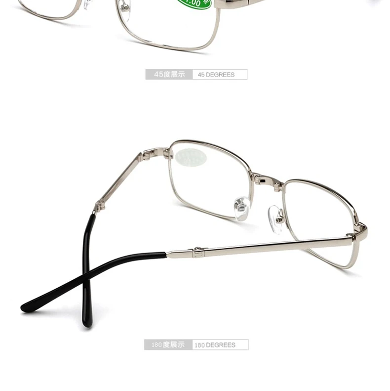Гибкие очки "мини" для женщин и мужчин, металлические складные очки для чтения с чехлом+ 1,0+ 1,5+ 2,0+ 2,5+ 3,0+ 3,5+ 4,0