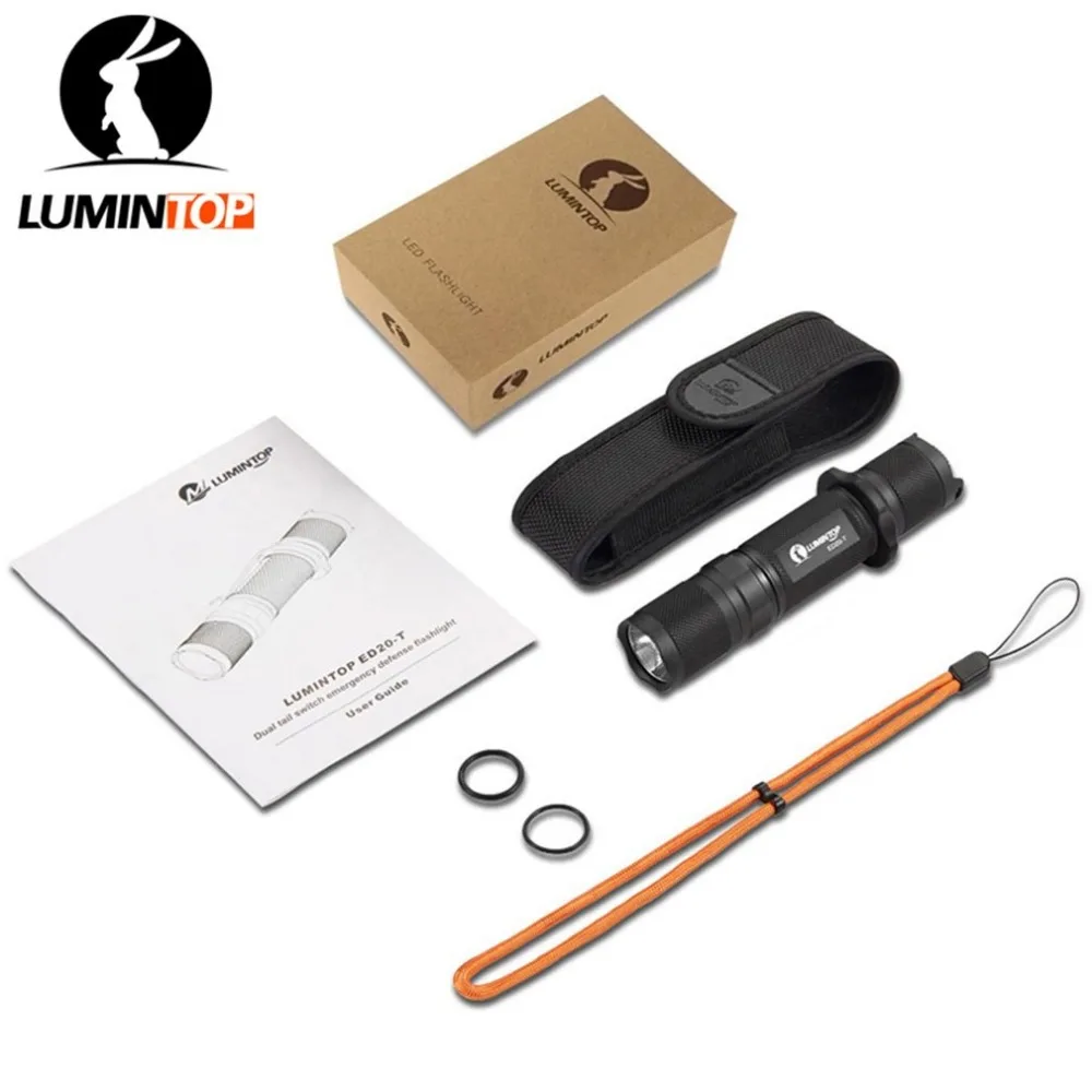 

LUMINTOP Tactical Flashlight ED20-T Dual Switch Remote Mouse Tail XM-L2 U2 Max 750 Lumen 163m 5 Mode with Memory 2017 high
