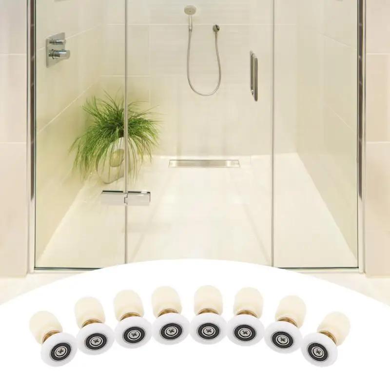 8Pcs/Set Brass ABS Shower Door Roller Sliding Glass Shower Door Runners