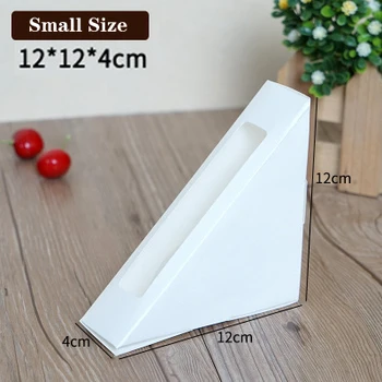 

Small / medium / large White black lattice paper triangle Sandwich Boxes Window Cheese Sandwich packing box 200piece\lot