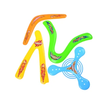 

Kids Plastic Colorful Throwback Flying Sporting Lightweight Toy Returning Boomerang Toy 4 Shapes
