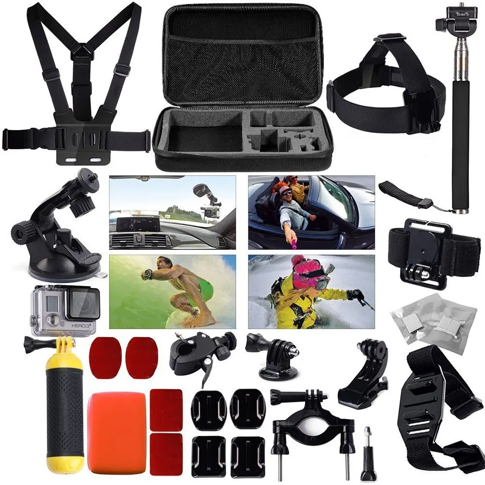 Buy Cheap 27-1 GoPro Accessories Kit For Go Pro SJCAM SJ4000 SJ5000 SJ7000 Action Camera Accessories Set Package For Hero 1 2 3 3+ 4