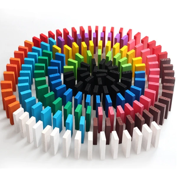 

120pcs dominoes pieces of wood-based building blocks kindergarten baby children's early education toys birthday gift