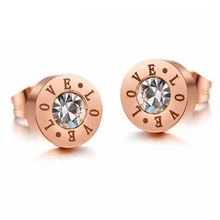 Модная титановая буква из стали серьги "любовь" гипоаллергенные серьги из розового золота для женщин