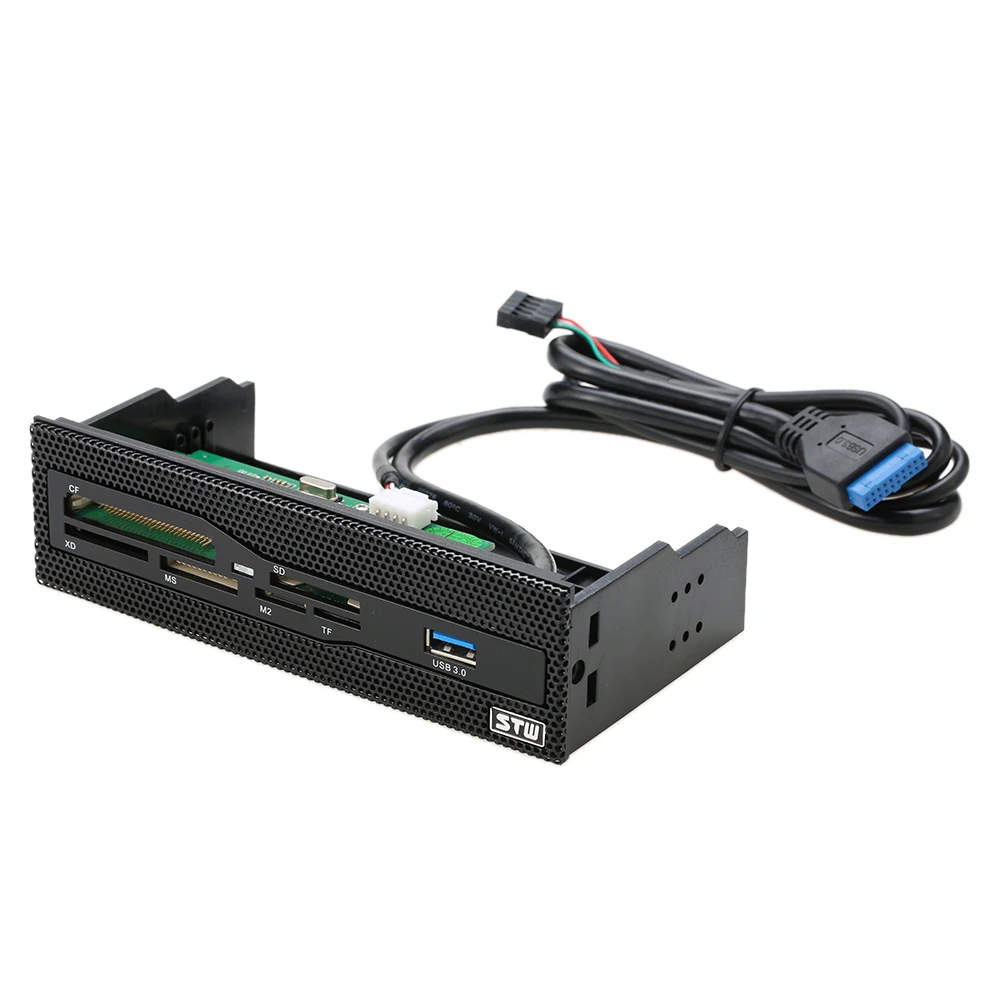 

5.25" USB 3.0 Internal Card Reader Media Dashboard PC Front Panel All In 1 Card Readers Support CF XD MS M2 TF SD