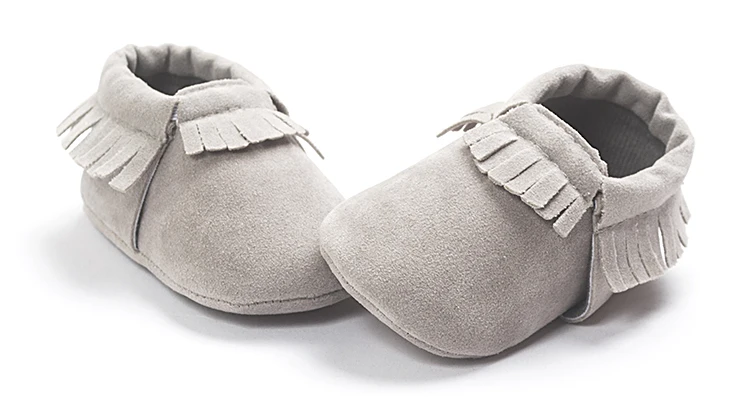 grey baby moccasins