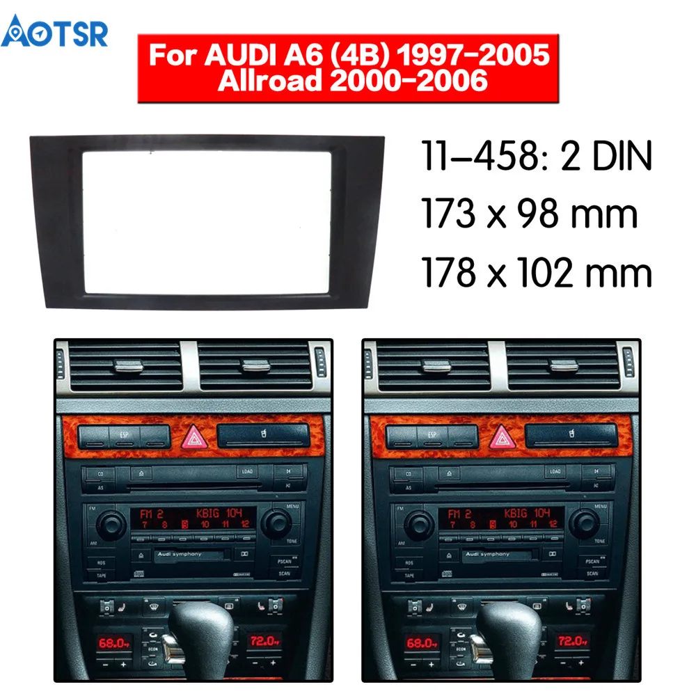 2 Din Автомобильная отделка объемная панель для AUDI A6 (4B) 1997 2005 Allroad 2000 2006 монтажная