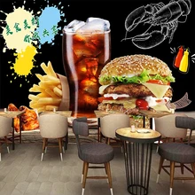 Пользовательские фото обои самоклеящаяся Настенная Наклейка для ресторана кафе бургер магазин Декоративный Настенный Плакат Фреска Papel де Parede 3D