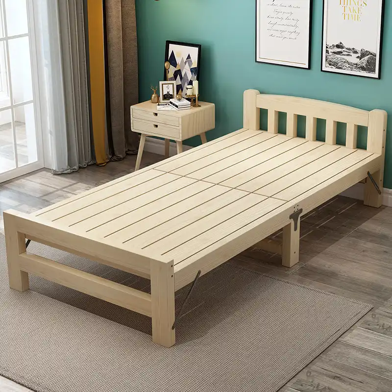 Cama plegable de madera para el hogar, Muebles de dormitorio, camas