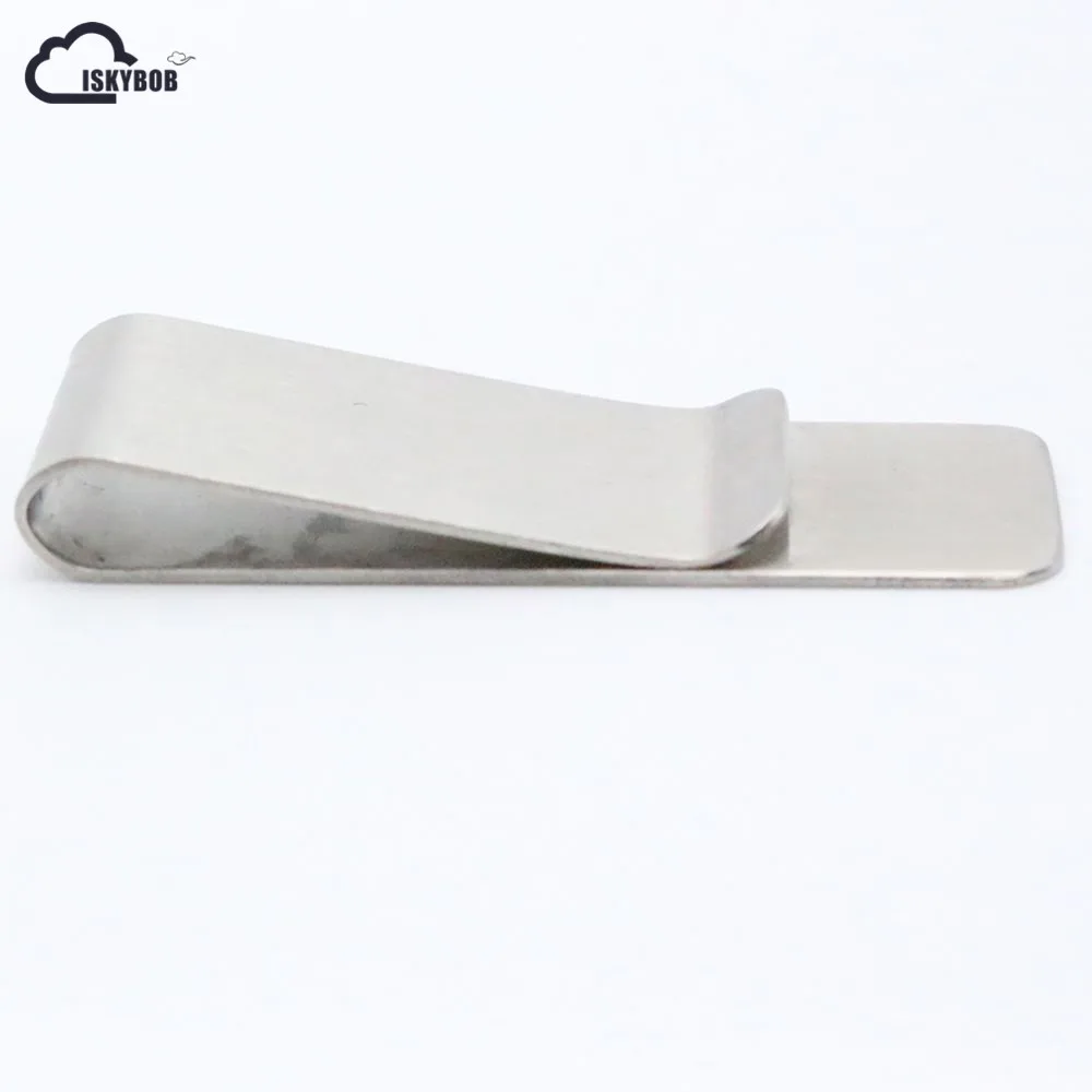 

2019 ISKYBOB Silver Mini Stainless Steel Slim Money Clip Wallet Credit Card ID Cash Holder Bill Steel Clip Clamp Credit Card