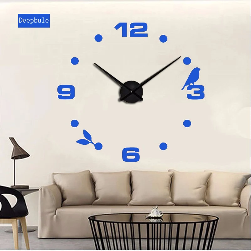 

muhsein Large 3D Acrylic Modern Design Bird Wall Clock Clock Home Decor Living Room Quartz Free Shipping