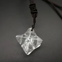 Natural stone quartz white crystal pendant pendulum merkaba pendants chakra pendule suspension healing 1
