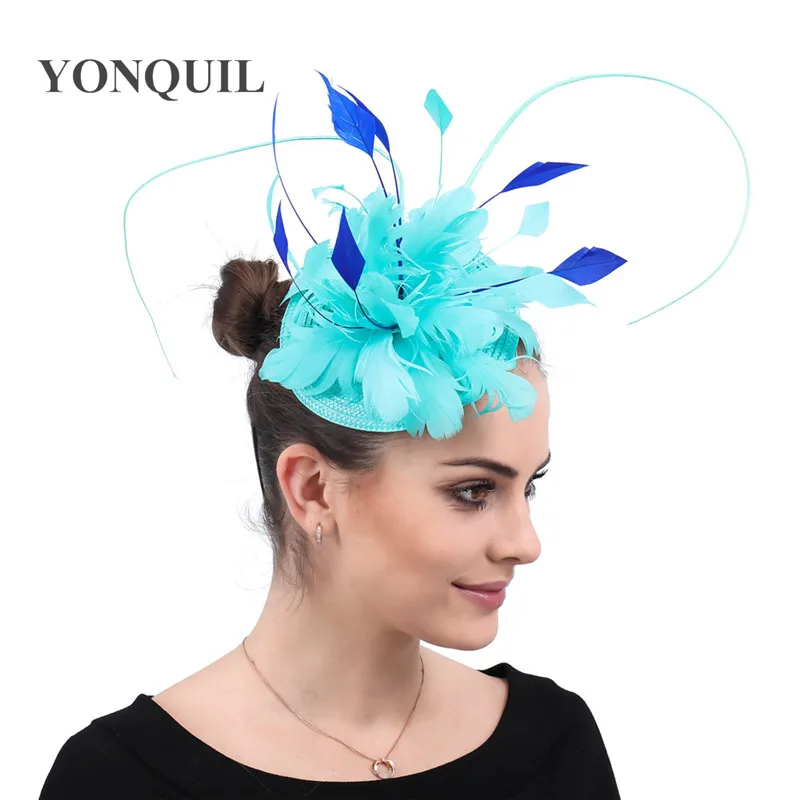 Emerald Green Feather Flower Cocktail 