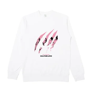 

New arrival kpop blackpink kill this love member photos printing o neck thin hoodies unisex pullover loose sweatshirt