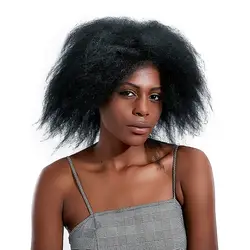 Короткие странный прямо парики синтетический волос черный афро курчавый парик 20''African волос парики для черный Для женщин термостойкие OEM