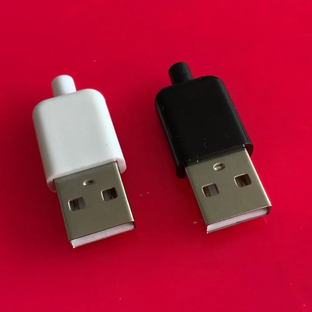 10 шт./лот YT2154 USB 2,0 Штекер разъема черный/белый Сварка данных OTG интерфейс линии DIY кабель для передачи данных Аксессуары