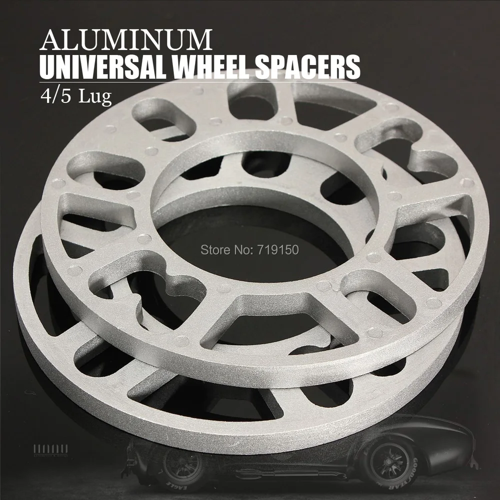

2PCS 3/5/8/10 MM ALLOY ALUMINUM WHEEL SPACERS SHIMS PLATE 4&5 STUD FIT FOR AUDI FREE SHIPPING Car-Styling