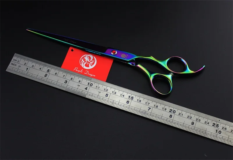Professional Pet Dog Grooming Scissors 8.0 inch Hair Cutting + Thinning + Curved Shears 440C Straight Scissors 4 PCS Set + Case (8)