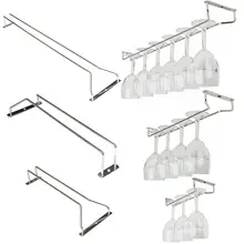 27/35/55cm 3 tamanhos de vidro vinho rack stemware titular sob armário chrome casa bar pub