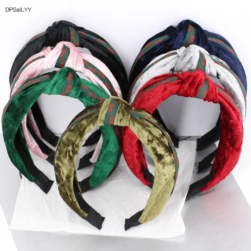 

DPSaiLYY Winter Top Knot Hairband Solid Style Elastic Turban Headband Women Hair Accessories No Slip Stay on Knotted Headband