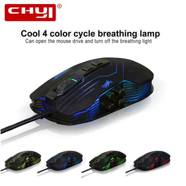 CHYI Gaming Mouse 3200DPI 9 Button Macro Programmable Game Optical Mause Wired Computer Mice With Mouse Pad For Overwatch LOL PC