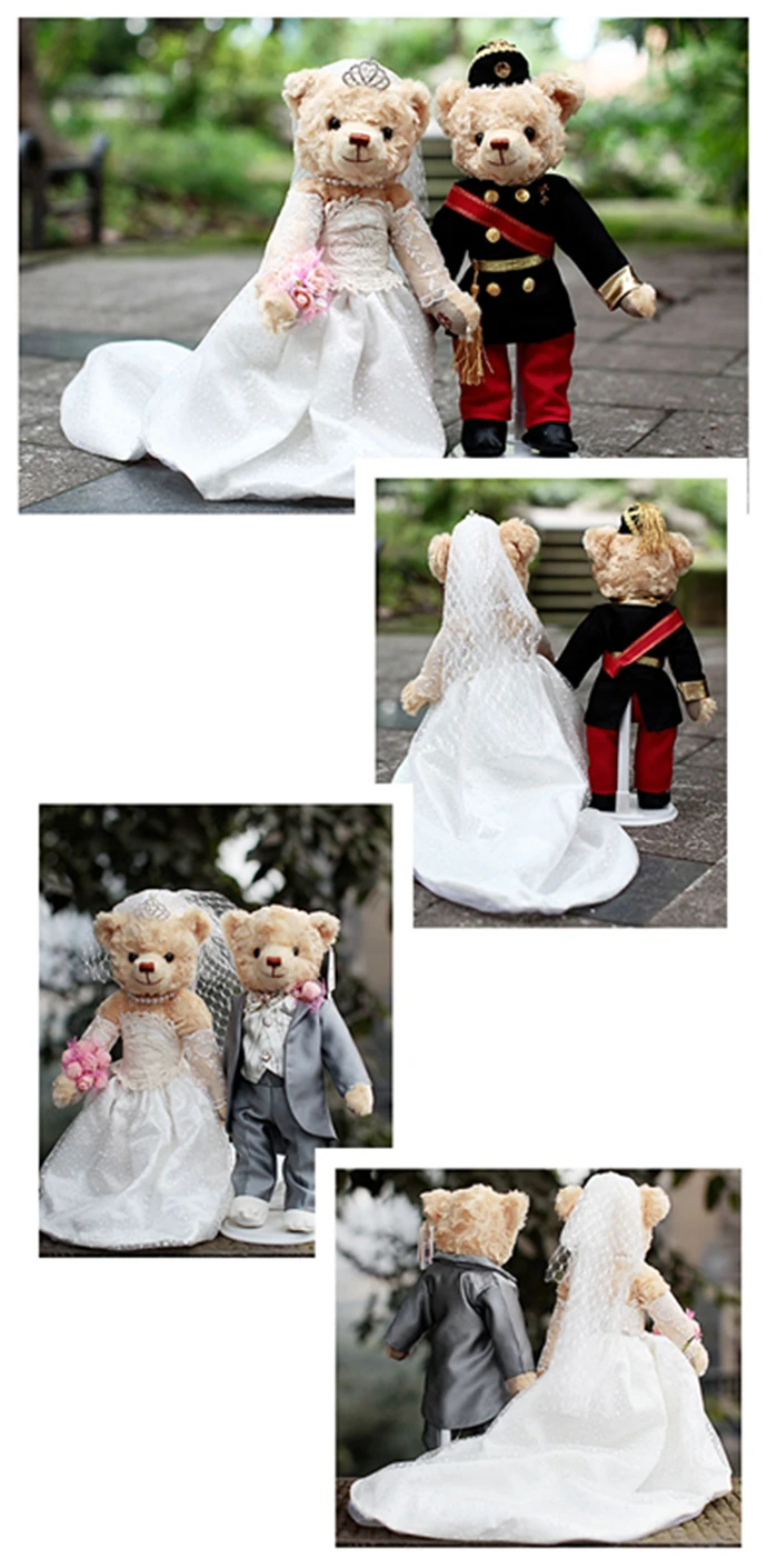 35 см свадебные медведь невесты и жениха плюшевый медведь, куклы свадебные платья Мишка совместный медведь Мягкое Животное игрушки свадебный подарок