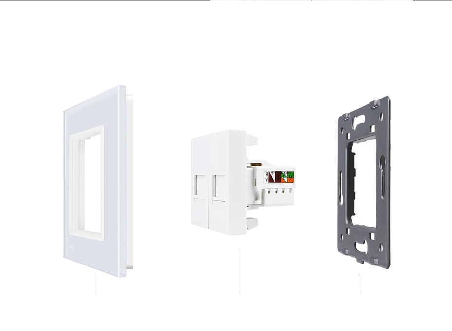 Livolo manufacture7 цветов кристальная стеклянная панель, 2 банды стены тел и Com розетка/розетка C791TC-11 без адаптера штепсельной вилки, без логотипа