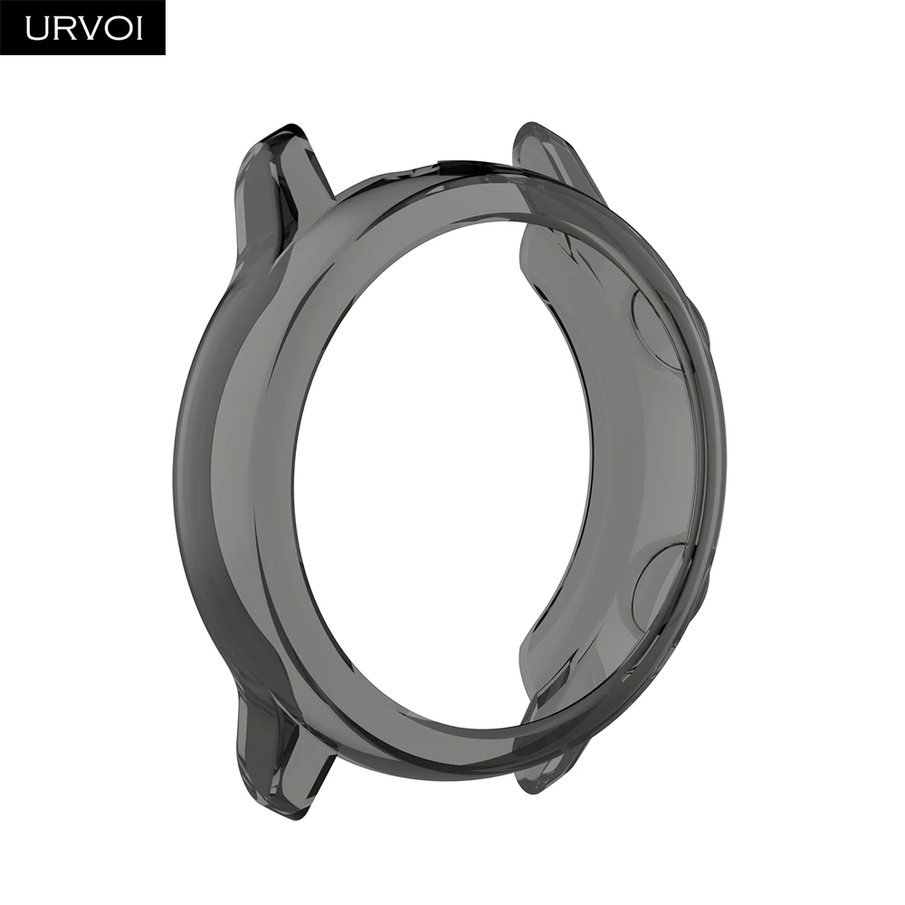 URVOI чехол для Galaxy watch Active/42 мм/46 мм ТПУ протектор кристалл цвета Рамка Тонкий чехол ультра тонкий чехол анти противоударный бампер - Цвет: Dark grey